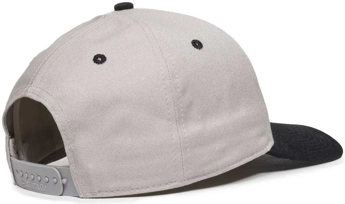 OC Sports OC871 Premium Modern Solid Back Cap - Light Gray Black - Gray Black / 6 7/8’’ - 7 1/2’’