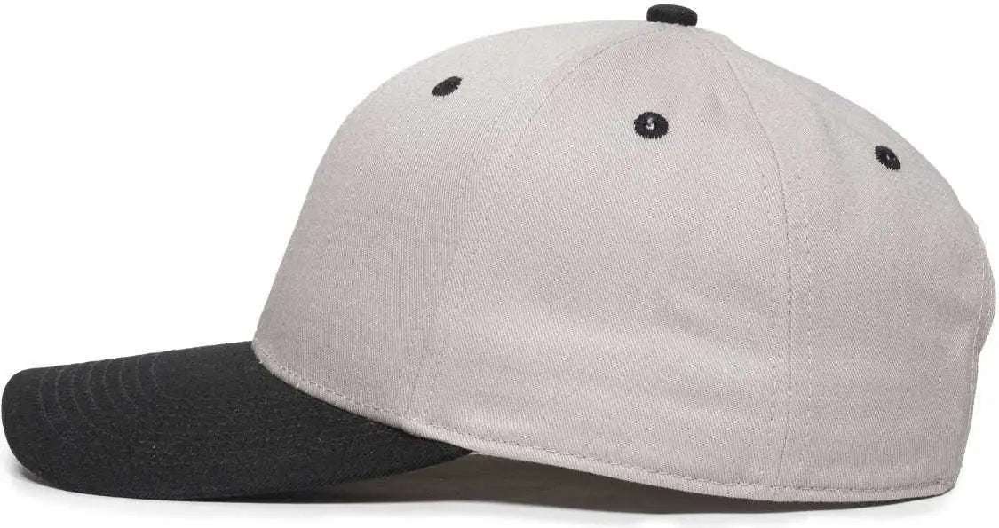 OC Sports OC871 Premium Modern Solid Back Cap - Light Gray Black - Gray Black / 6 7/8’’ - 7 1/2’’