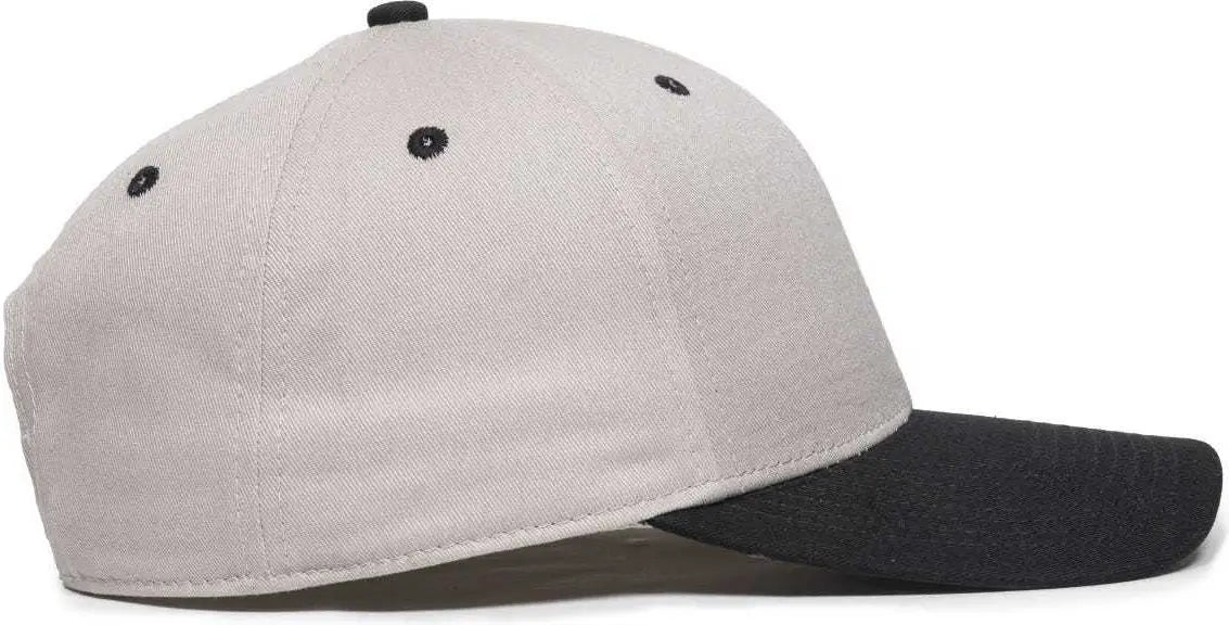 OC Sports OC871 Premium Modern Solid Back Cap - Light Gray Black - Gray Black / 6 7/8’’ - 7 1/2’’