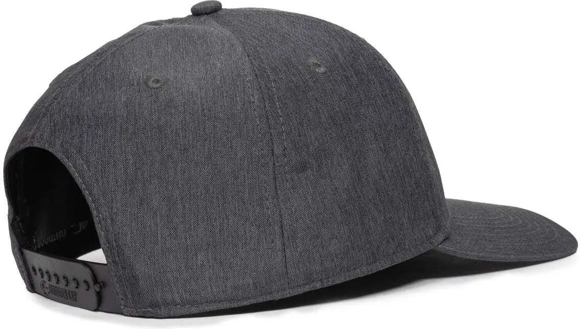 OC Sports OC871 Premium Modern Solid Back Cap - LN Heathered Charcoal - Dark Gray / 6 7/8’’ - 7 1/2’’