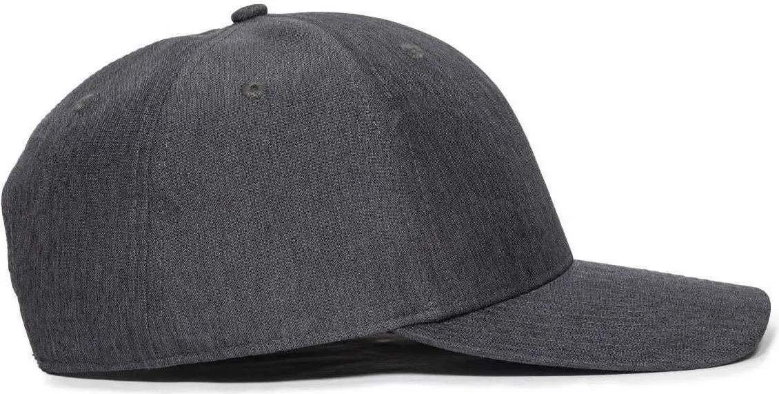 OC Sports OC871 Premium Modern Solid Back Cap - LN Heathered Charcoal - Dark Gray / 6 7/8’’ - 7 1/2’’