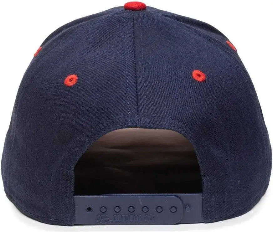 OC Sports OC871 Premium Modern Solid Back Cap Navy Red Navy Red / 6 7/8’’ 7 1/2’’