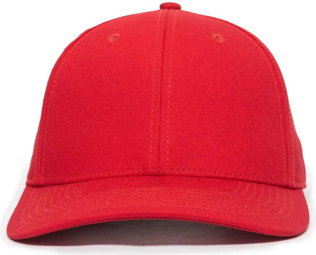 OC Sports OC871 Premium Modern Solid Back Cap - Red