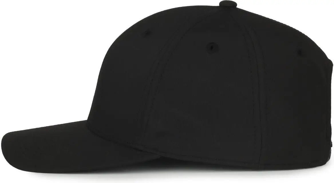 OC Sports OC871PF Solid Pro Crown Polyester Cap - Black