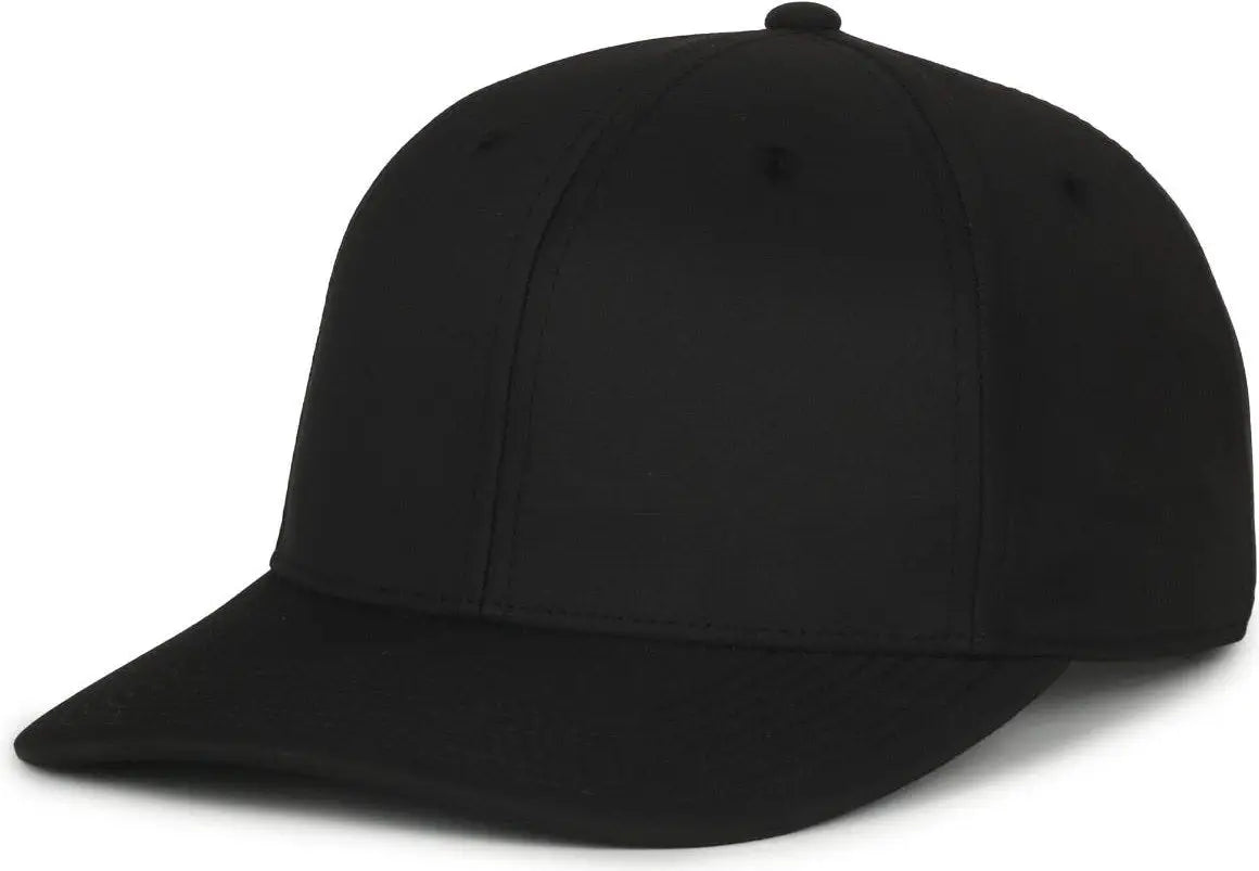 OC Sports OC871PF Solid Pro Crown Polyester Cap - Black