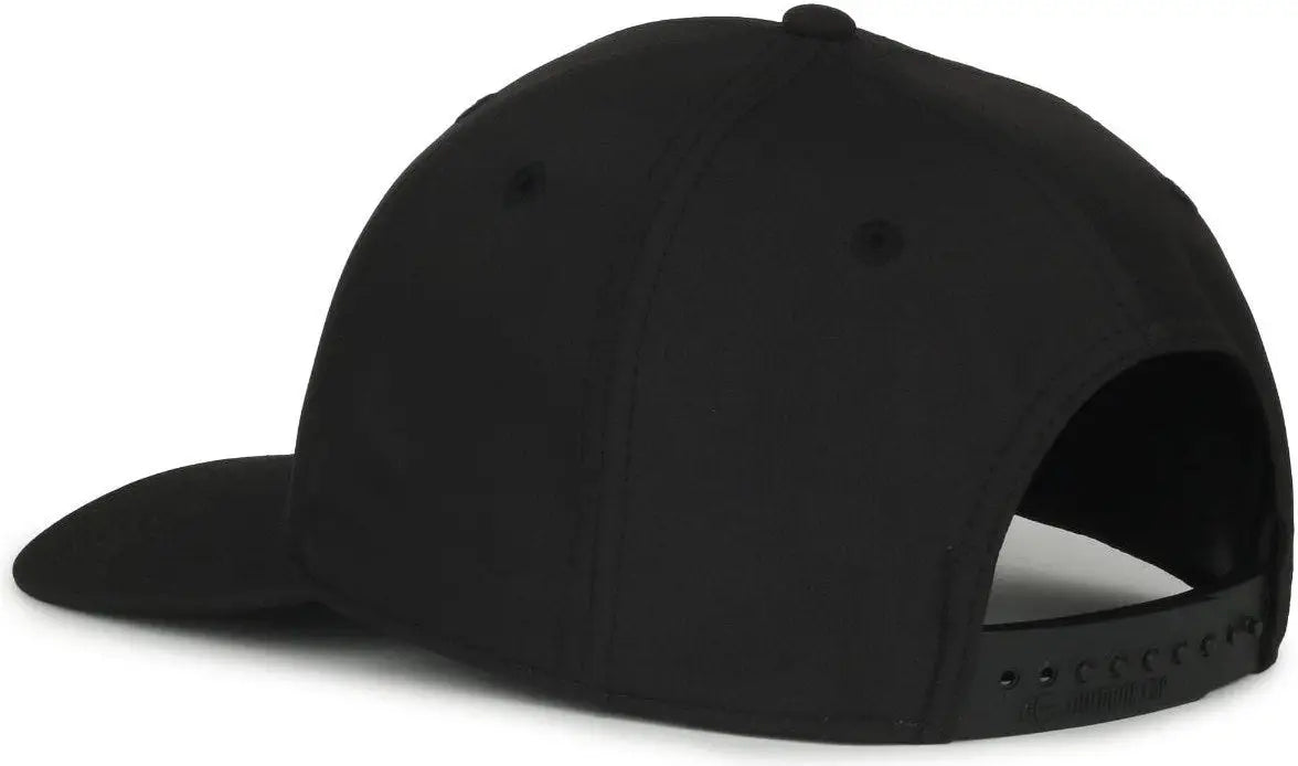 OC Sports OC871PF Solid Pro Crown Polyester Cap - Black