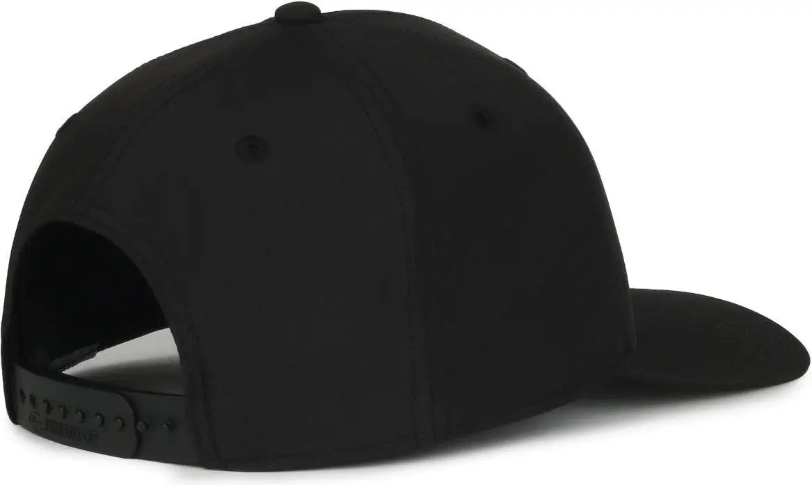OC Sports OC871PF Solid Pro Crown Polyester Cap - Black