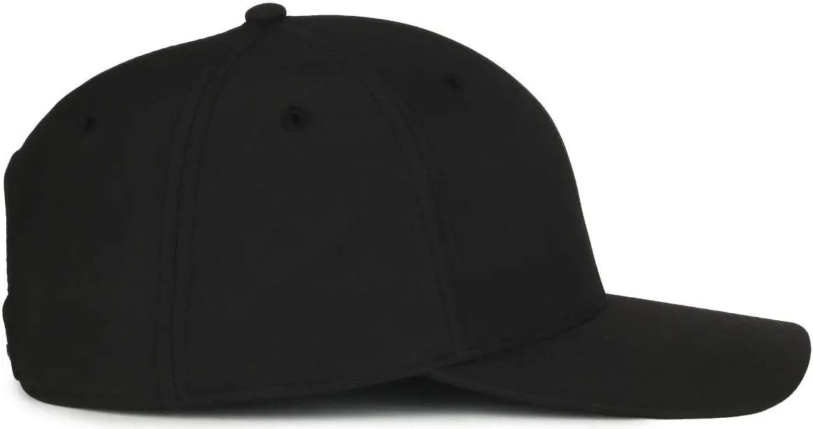 OC Sports OC871PF Solid Pro Crown Polyester Cap - Black