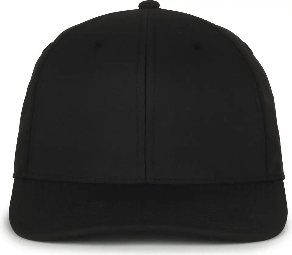 OC Sports OC871PF Solid Pro Crown Polyester Cap - Black