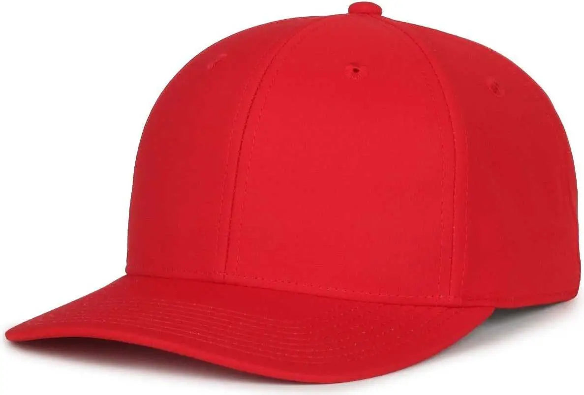 OC Sports OC871PF Solid Pro Crown Polyester Cap - Red