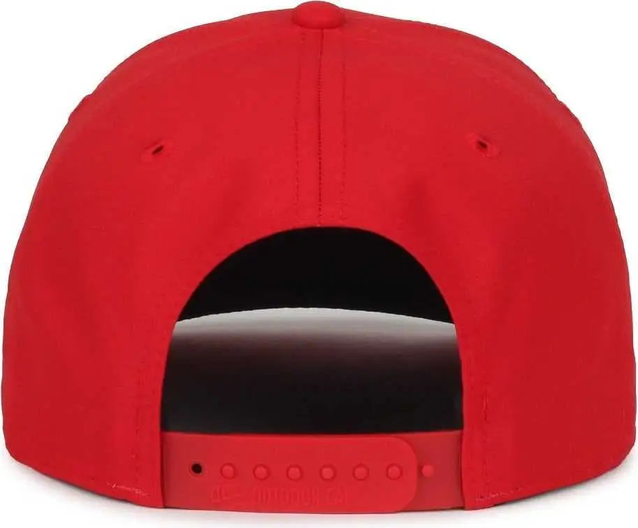 OC Sports OC871PF Solid Pro Crown Polyester Cap - Red