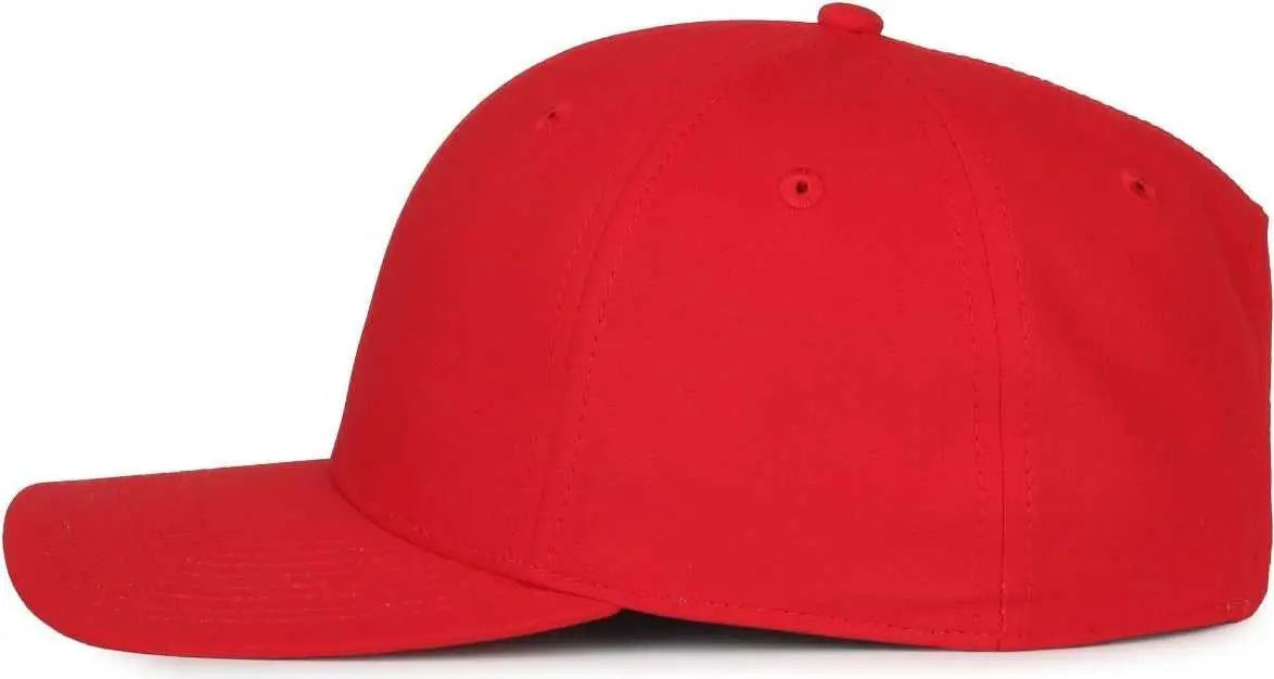 OC Sports OC871PF Solid Pro Crown Polyester Cap - Red