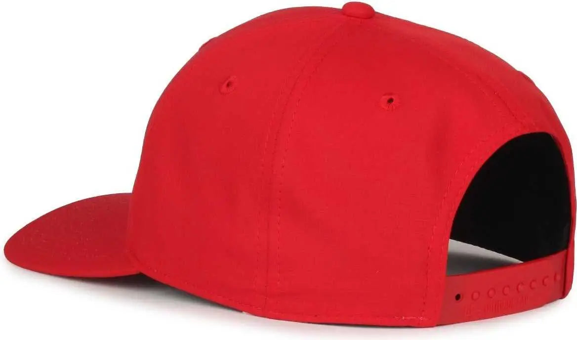 OC Sports OC871PF Solid Pro Crown Polyester Cap - Red