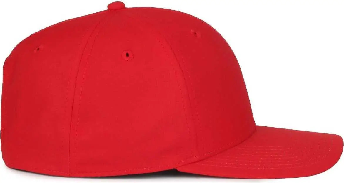 OC Sports OC871PF Solid Pro Crown Polyester Cap - Red