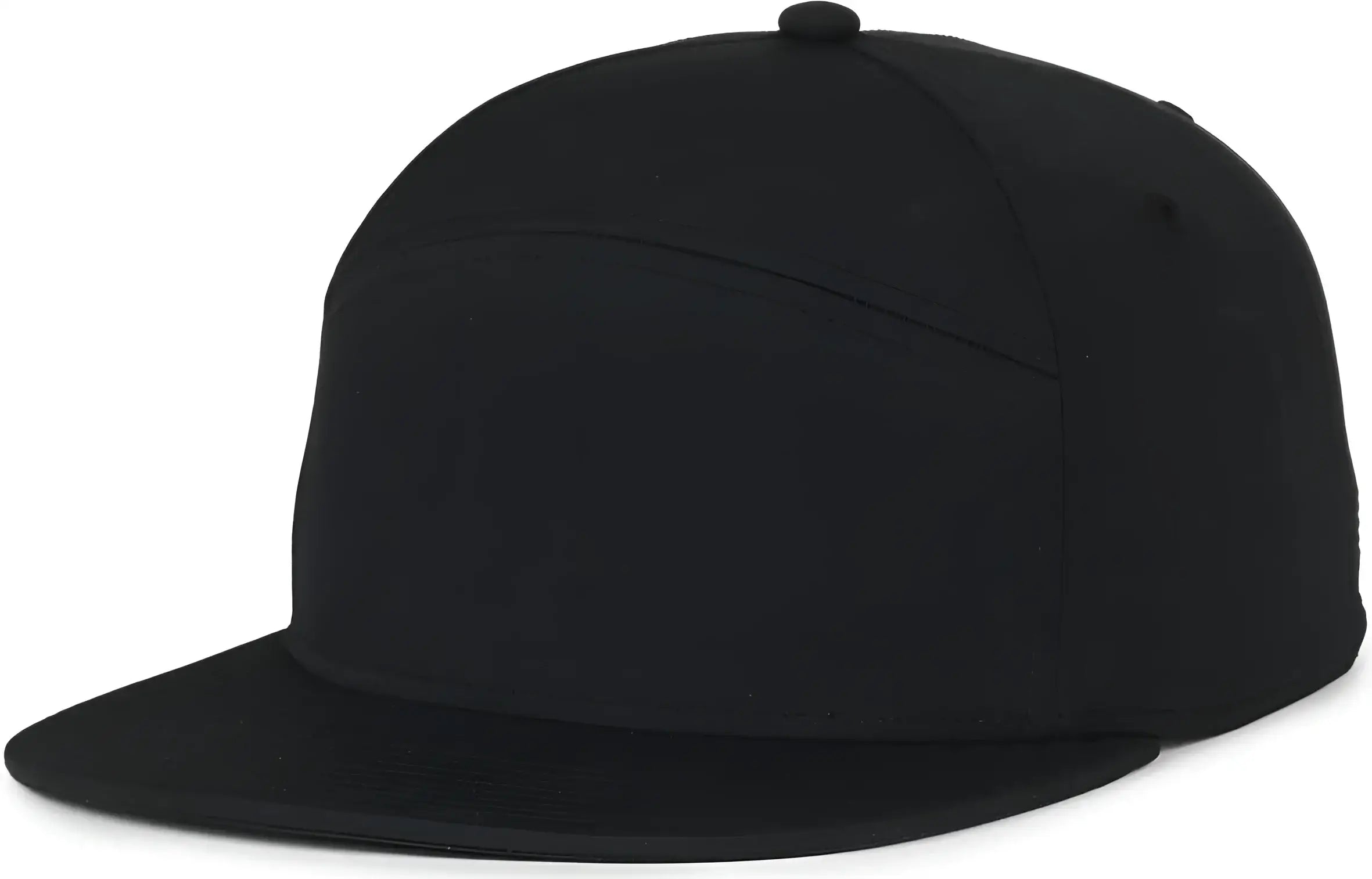 OC Sports OC900 Split Panel Performance Snap Back Cap - Black - Black / OSFM