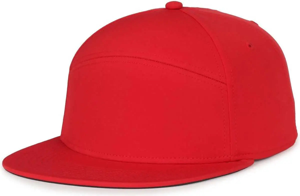 OC Sports OC900 Split Panel Performance Snap Back Cap - Red - Red / OSFM
