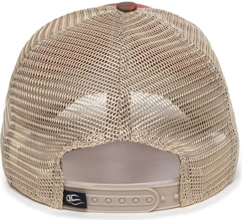 OC Sports OC901M Print Design Crown Cap - Red Tea Stain - Rea / 6 7/8’’ - 7 1/2’’