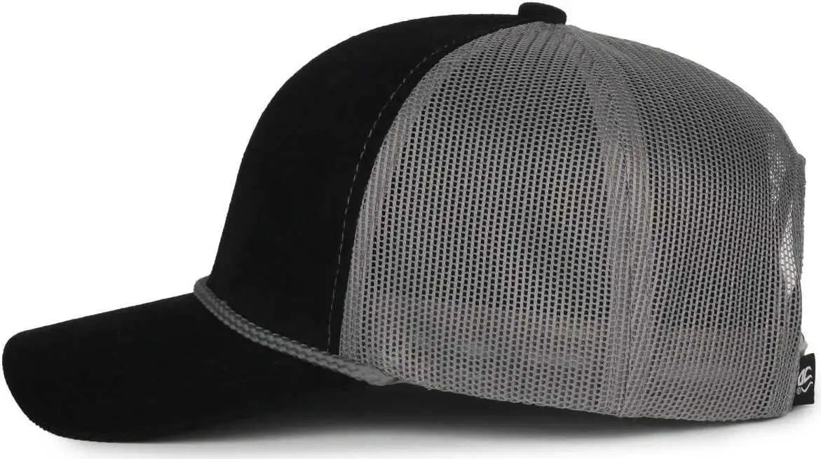 OC Sports OCCORDM Corduroy Mesh Back with Cord Cap - Black Charcoal - Dark Gray / OSFM