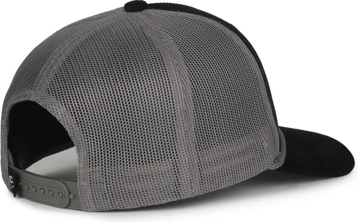OC Sports OCCORDM Corduroy Mesh Back with Cord Cap - Black Charcoal - Dark Gray / OSFM