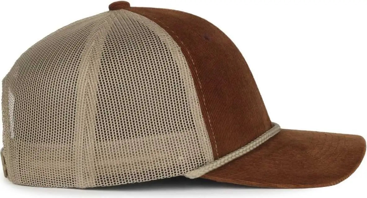 OC Sports OCCORDM Corduroy Mesh Back with Cord Cap - Brown Khaki - Khaki / OSFM