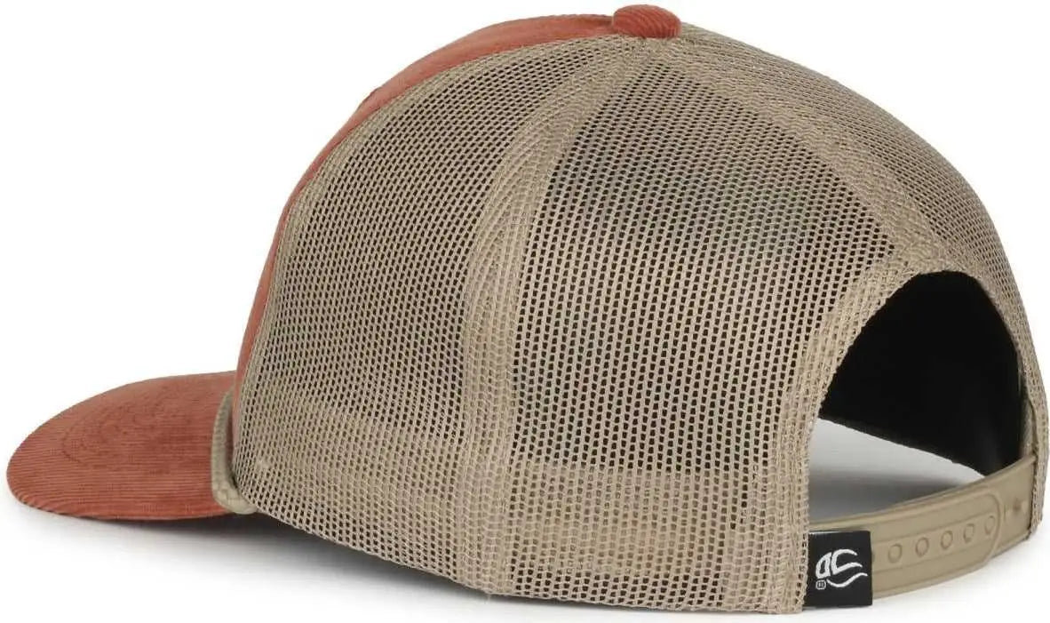 OC Sports OCCORDM Corduroy Mesh Back with Cord Cap - Burnt Orange Khaki - Khaki / OSFM