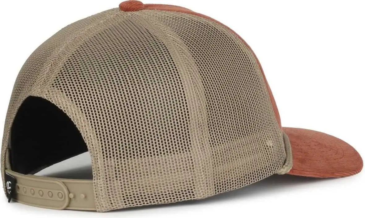 OC Sports OCCORDM Corduroy Mesh Back with Cord Cap - Burnt Orange Khaki - Khaki / OSFM
