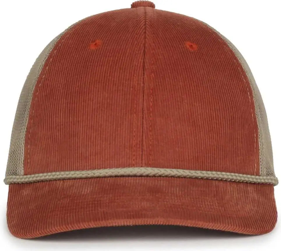 OC Sports OCCORDM Corduroy Mesh Back with Cord Cap - Burnt Orange Khaki - Khaki / OSFM