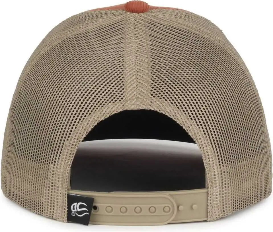 OC Sports OCCORDM Corduroy Mesh Back with Cord Cap - Burnt Orange Khaki - Khaki / OSFM
