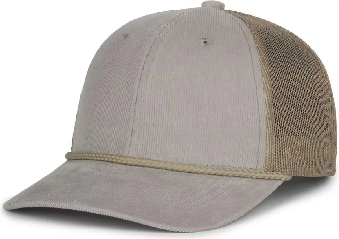 OC Sports OCCORDM Corduroy Mesh Back with Cord Cap - Light Gray Khaki - Khaki / OSFM
