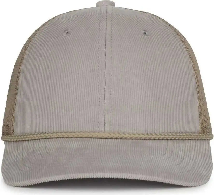 OC Sports OCCORDM Corduroy Mesh Back with Cord Cap - Light Gray Khaki - Khaki / OSFM