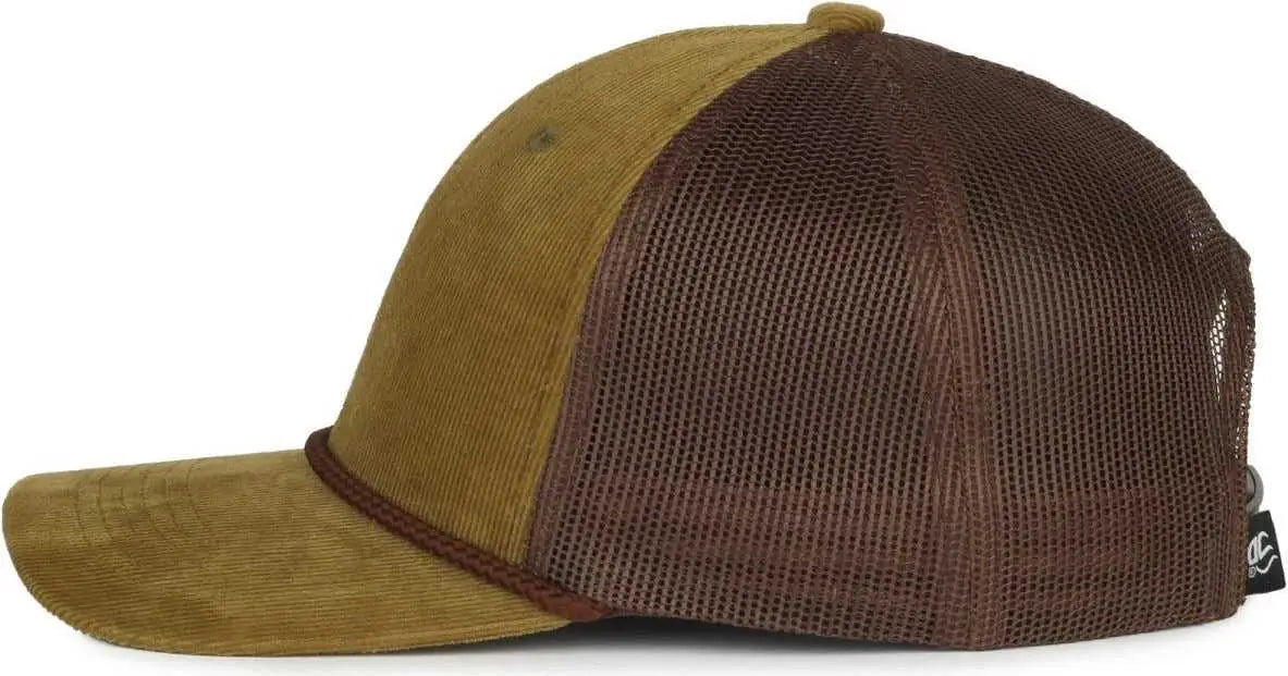 OC Sports OCCORDM Corduroy Mesh Back with Cord Cap - Moss Brown - Brown / OSFM