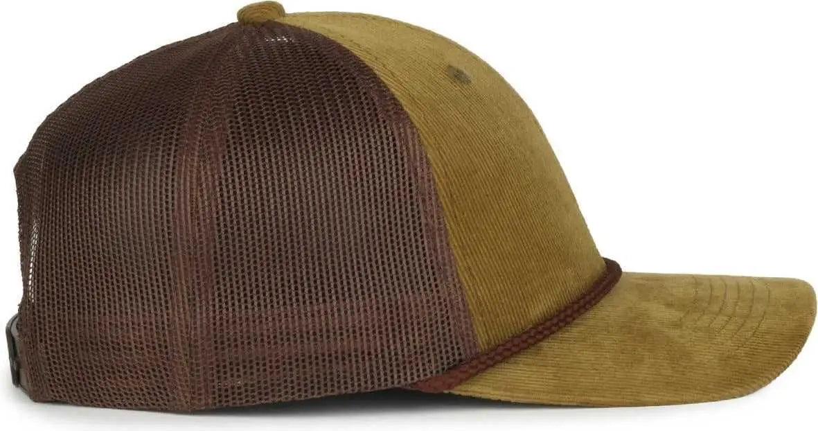 OC Sports OCCORDM Corduroy Mesh Back with Cord Cap - Moss Brown - Brown / OSFM