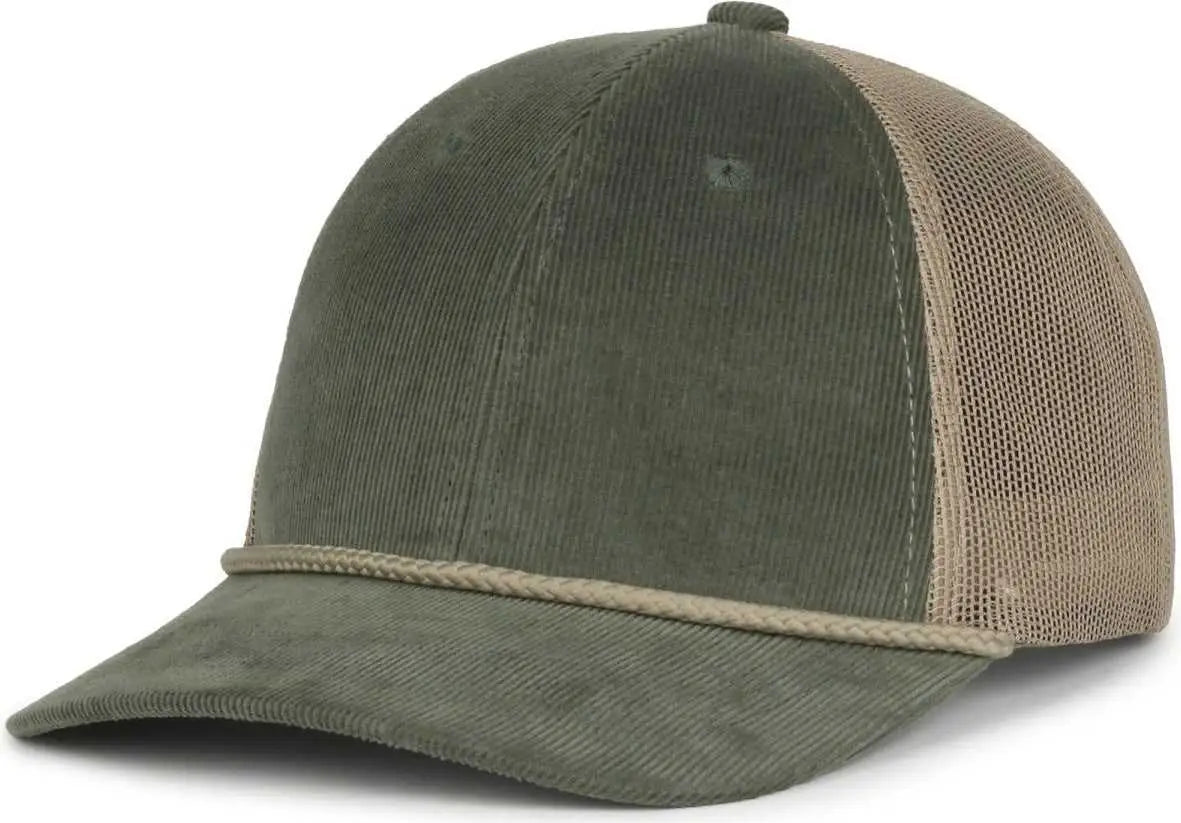 OC Sports OCCORDM Corduroy Mesh Back with Cord Cap - Olive Khaki - Khaki / OSFM