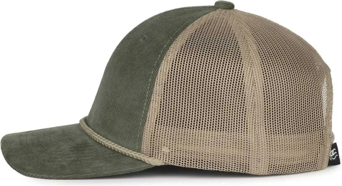OC Sports OCCORDM Corduroy Mesh Back with Cord Cap - Olive Khaki - Khaki / OSFM