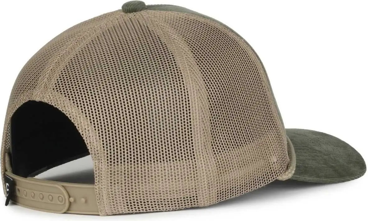 OC Sports OCCORDM Corduroy Mesh Back with Cord Cap - Olive Khaki - Khaki / OSFM