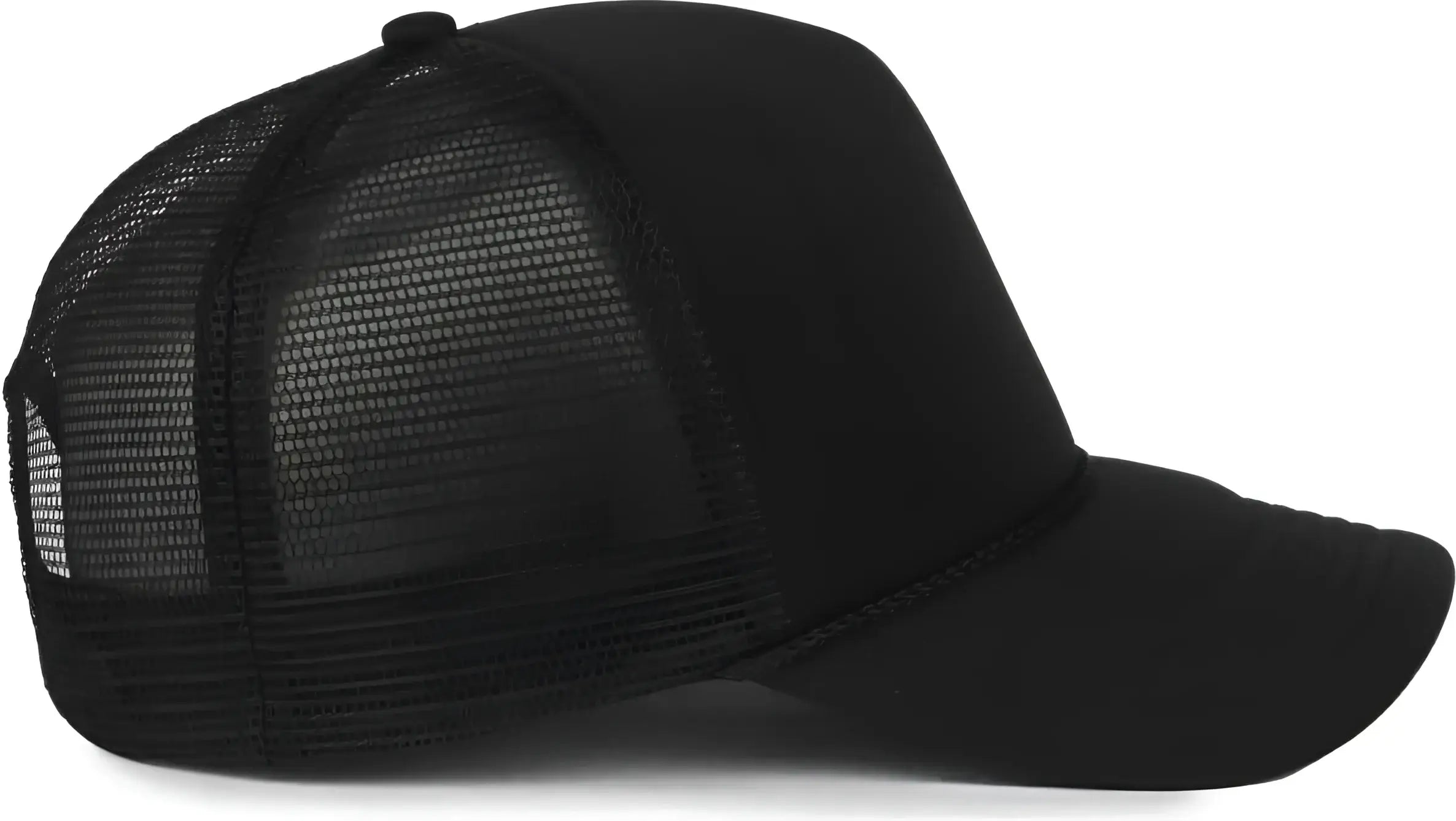 OC Sports OCFOAM 5 Panel Foam Mesh Trucker with Cord Cap - Black Black - Black / OSFM