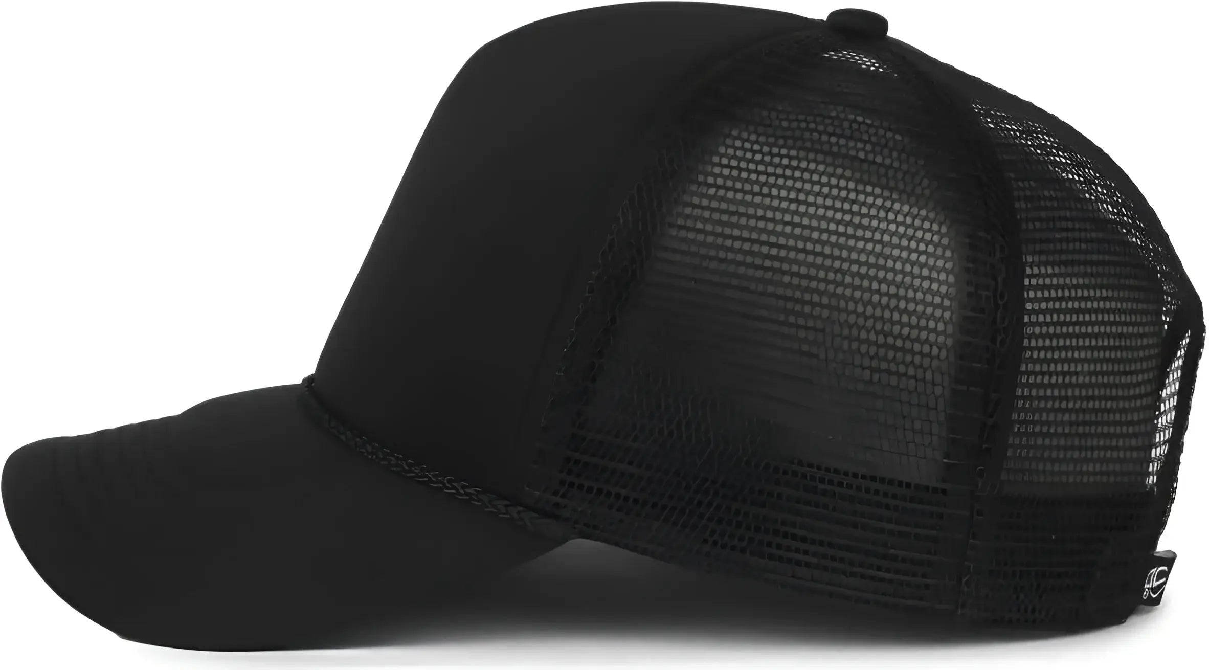 OC Sports OCFOAM 5 Panel Foam Mesh Trucker with Cord Cap - Black Black - Black / OSFM