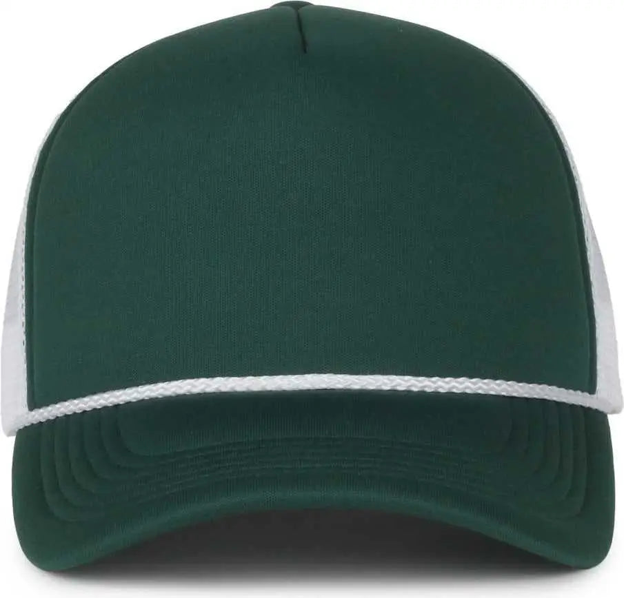 OC Sports OCFOAM 5 Panel Foam Mesh Trucker with Cord Cap - Dark Green White - White / OSFM