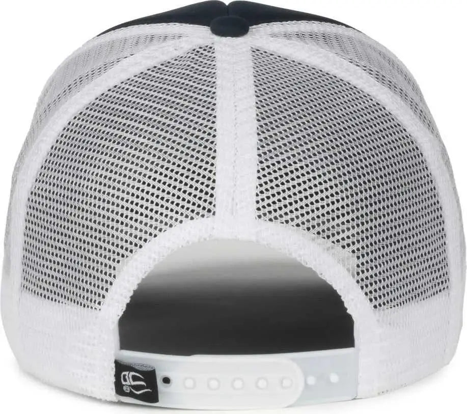 OC Sports OCFOAM 5 Panel Foam Mesh Trucker with Cord Cap - Navy White - White / OSFM