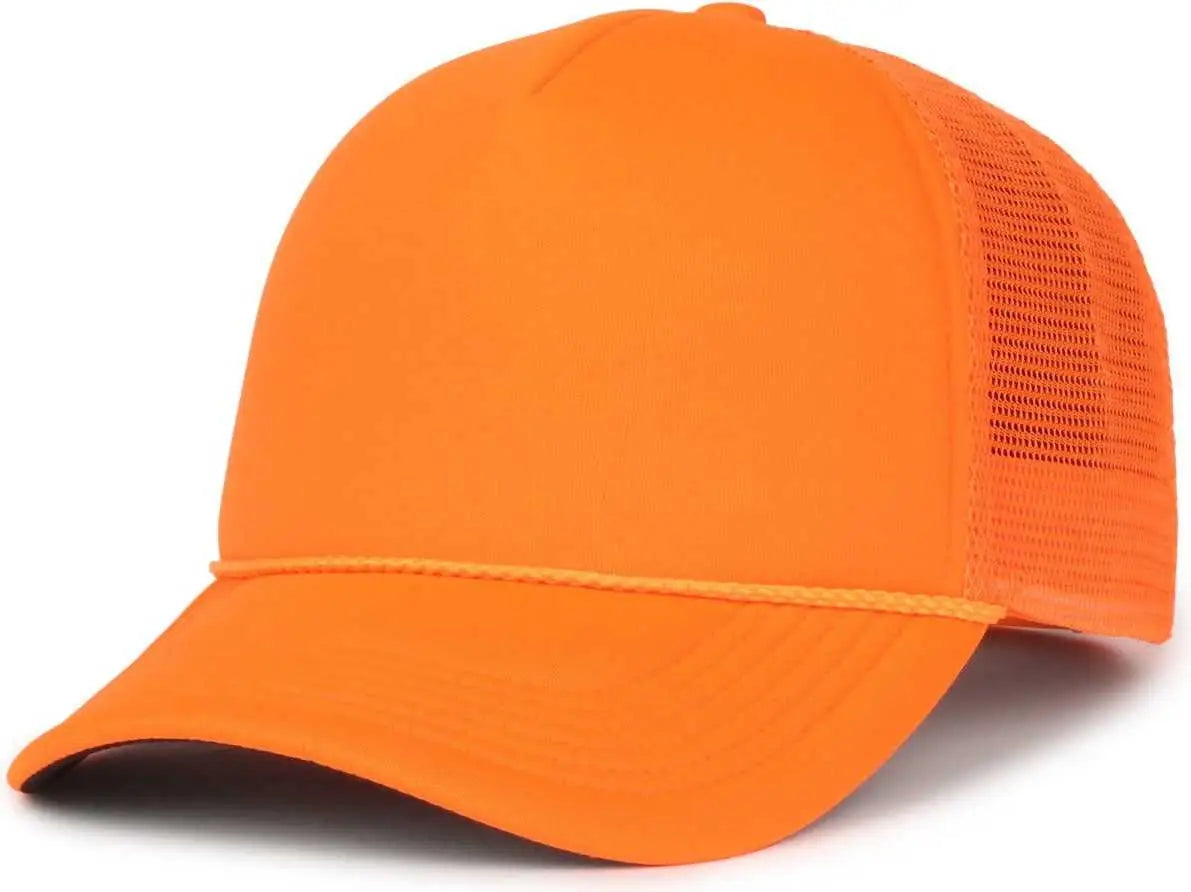 OC Sports OCFOAM 5 Panel Foam Mesh Trucker with Cord Cap - Neon Orange Neon Orange - Orange / OSFM