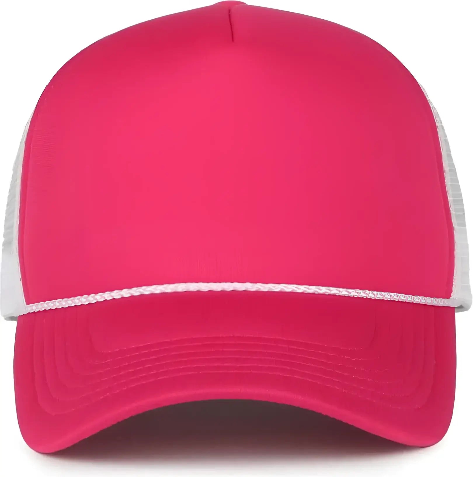 OC Sports OCFOAM 5 Panel Foam Mesh Trucker with Cord Cap - Neon Pink White - White / OSFM