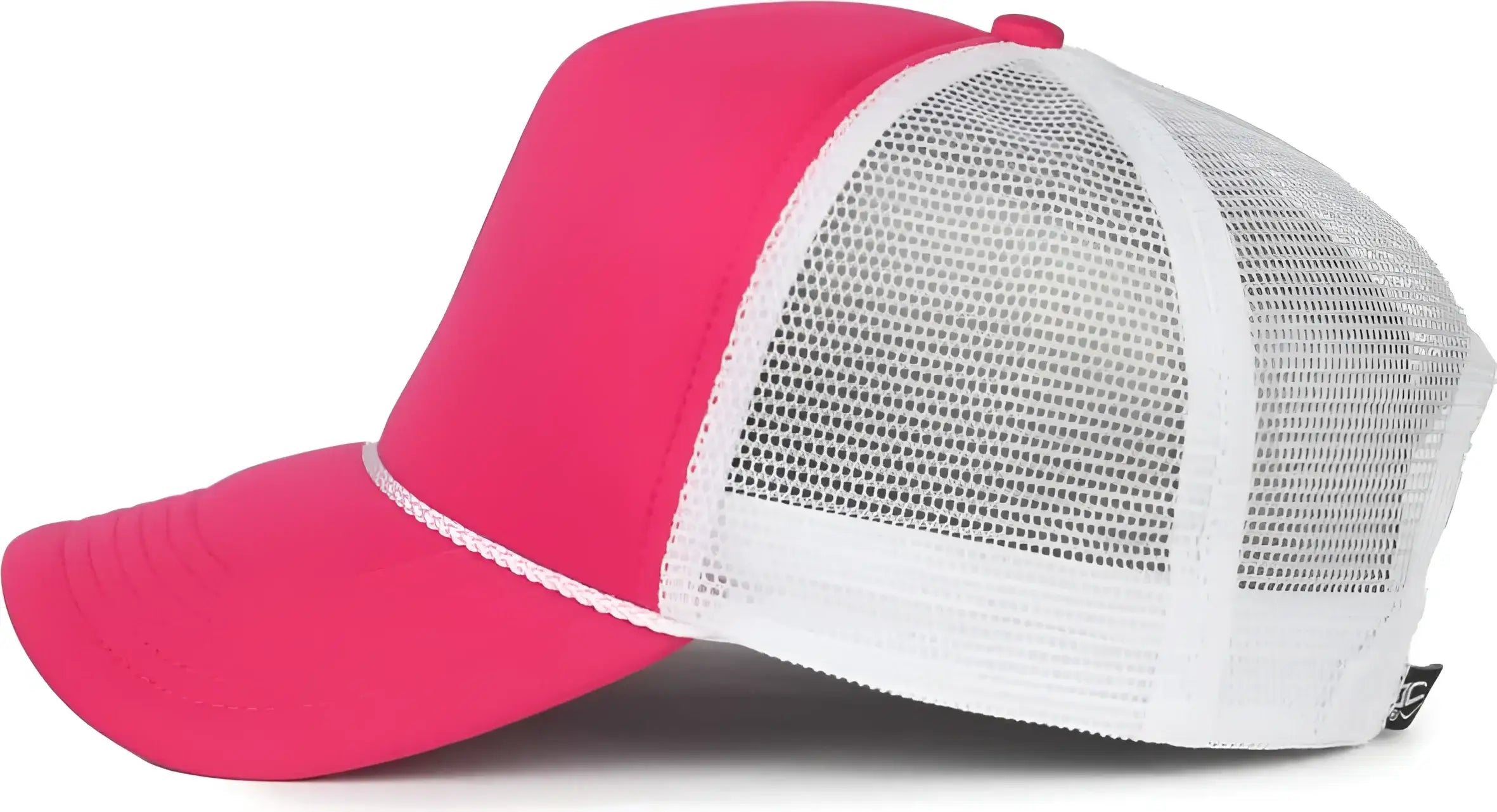 OC Sports OCFOAM 5 Panel Foam Mesh Trucker with Cord Cap - Neon Pink White - White / OSFM