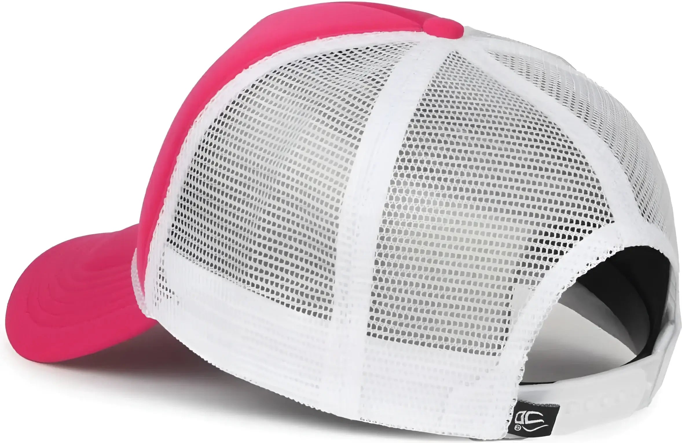 OC Sports OCFOAM 5 Panel Foam Mesh Trucker with Cord Cap - Neon Pink White - White / OSFM