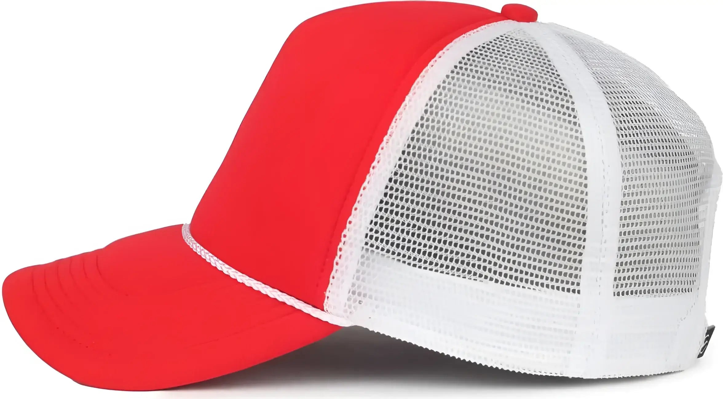 OC Sports OCFOAM 5 Panel Foam Mesh Trucker with Cord Cap - Red White - White / OSFM