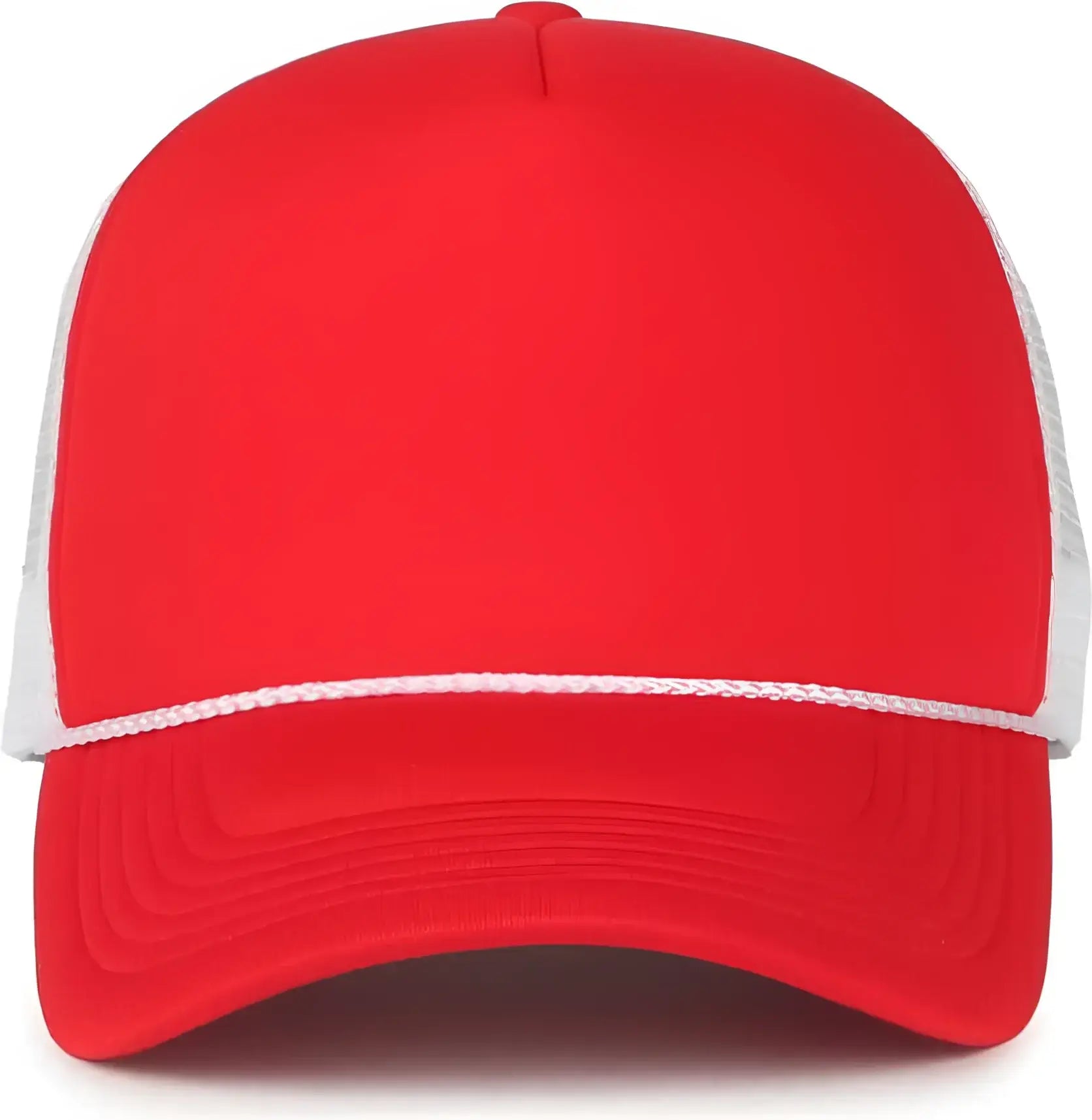 OC Sports OCFOAM 5 Panel Foam Mesh Trucker with Cord Cap - Red White - White / OSFM