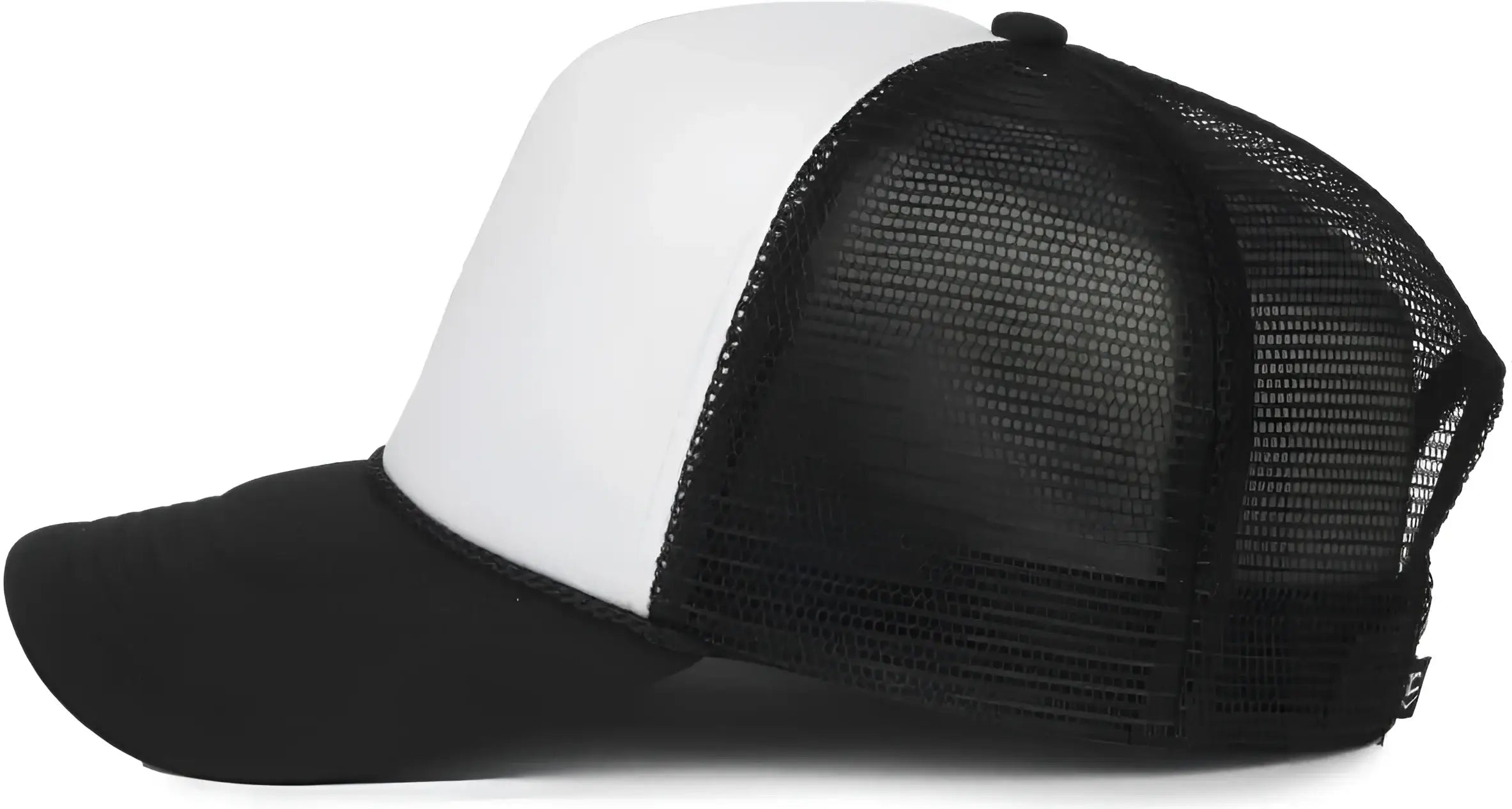 OC Sports OCFOAM 5 Panel Foam Mesh Trucker with Cord Cap - White Black Black - Black / OSFM