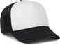 OC Sports OCFOAM 5 Panel Foam Mesh Trucker with Cord Cap - White Black Black - Black / OSFM