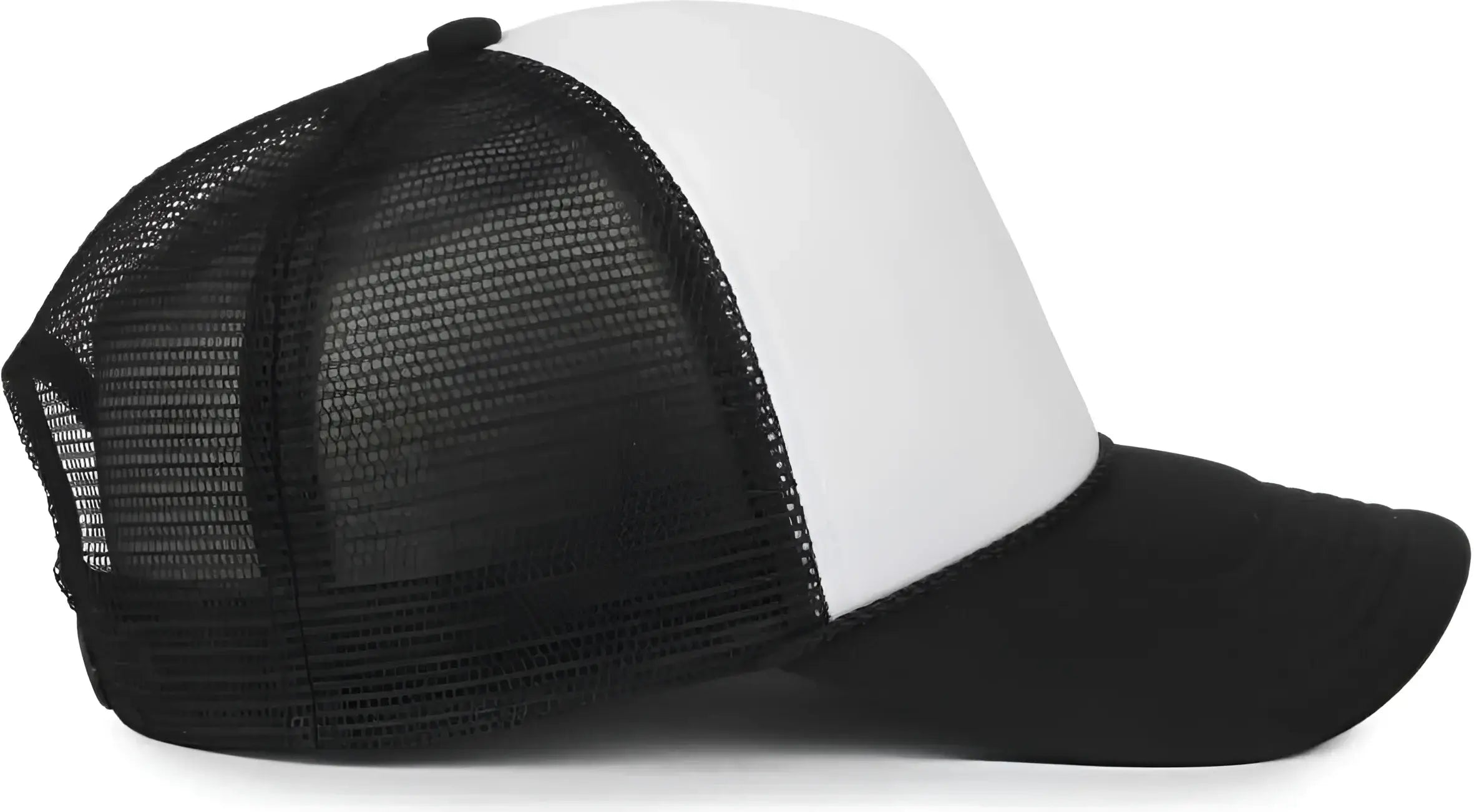 OC Sports OCFOAM 5 Panel Foam Mesh Trucker with Cord Cap - White Black Black - Black / OSFM
