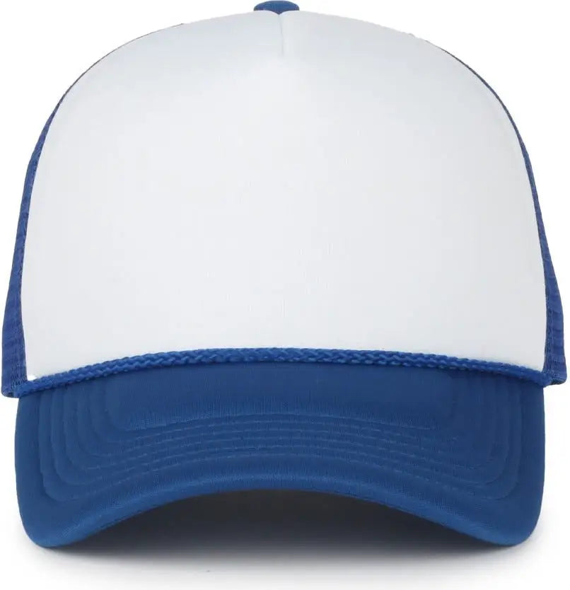 OC Sports OCFOAM 5 Panel Foam Mesh Trucker with Cord Cap - White Royal Royal - Royal / OSFM