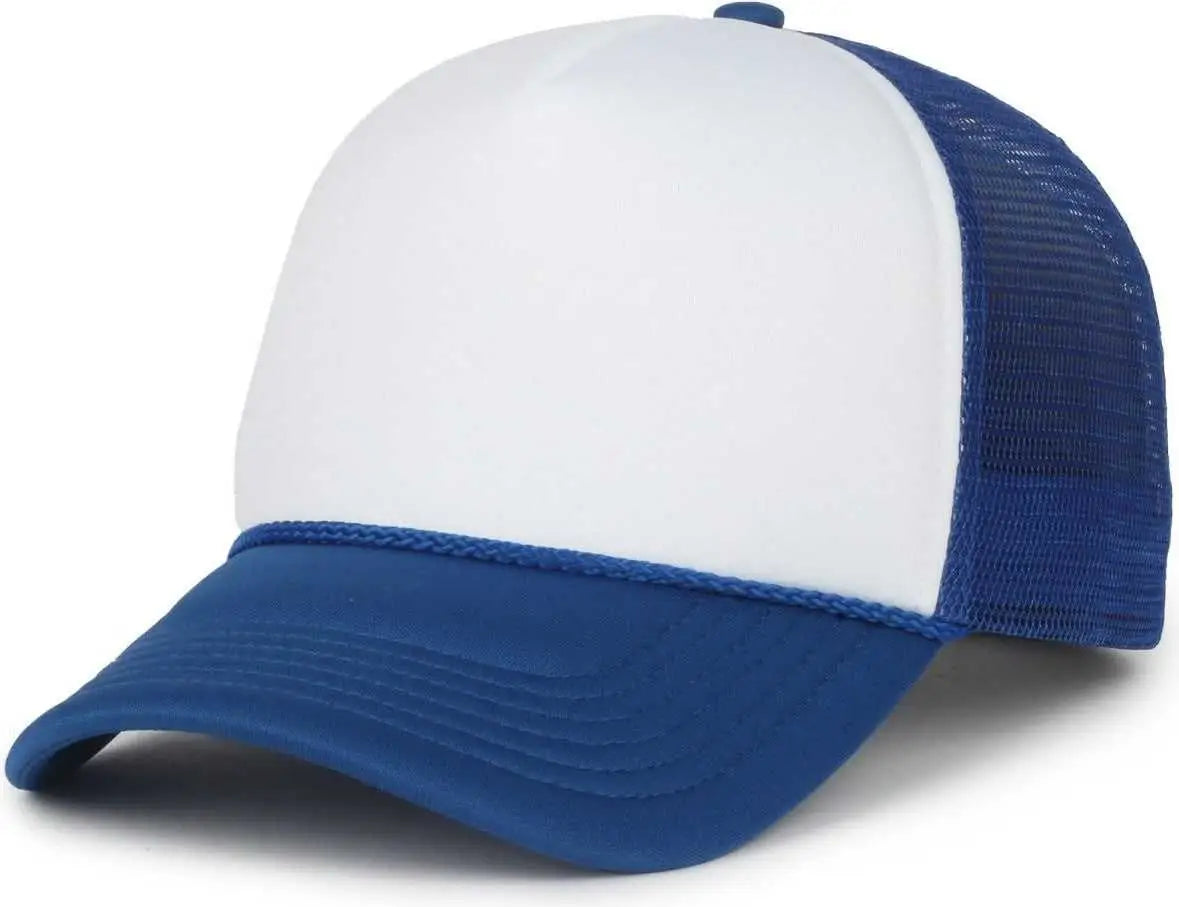 OC Sports OCFOAM 5 Panel Foam Mesh Trucker with Cord Cap - White Royal Royal - Royal / OSFM